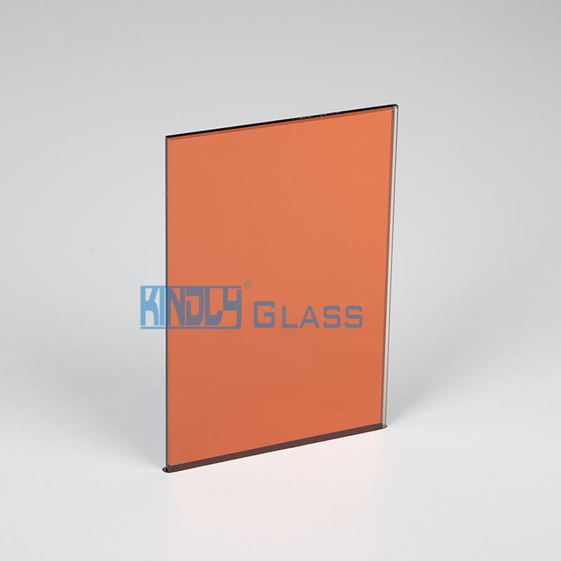 Ultra transparente vidrio con Rojo Naranja Lacado RAL 2004